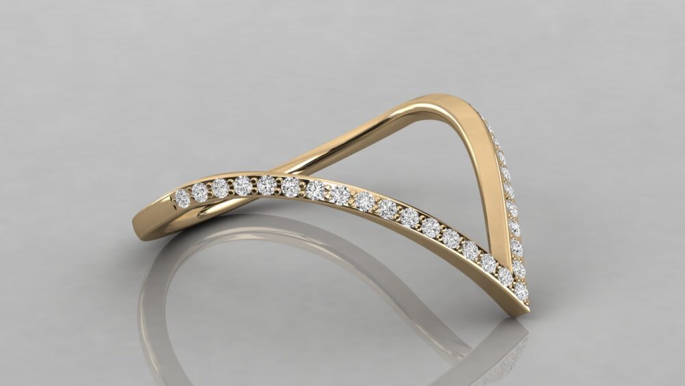 V Shaped Round Lab Grown Diamond Ring - Image 6
