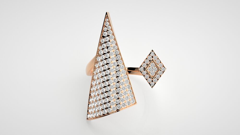 Triangle Round Lab Grown Diamond Ring - Image 7