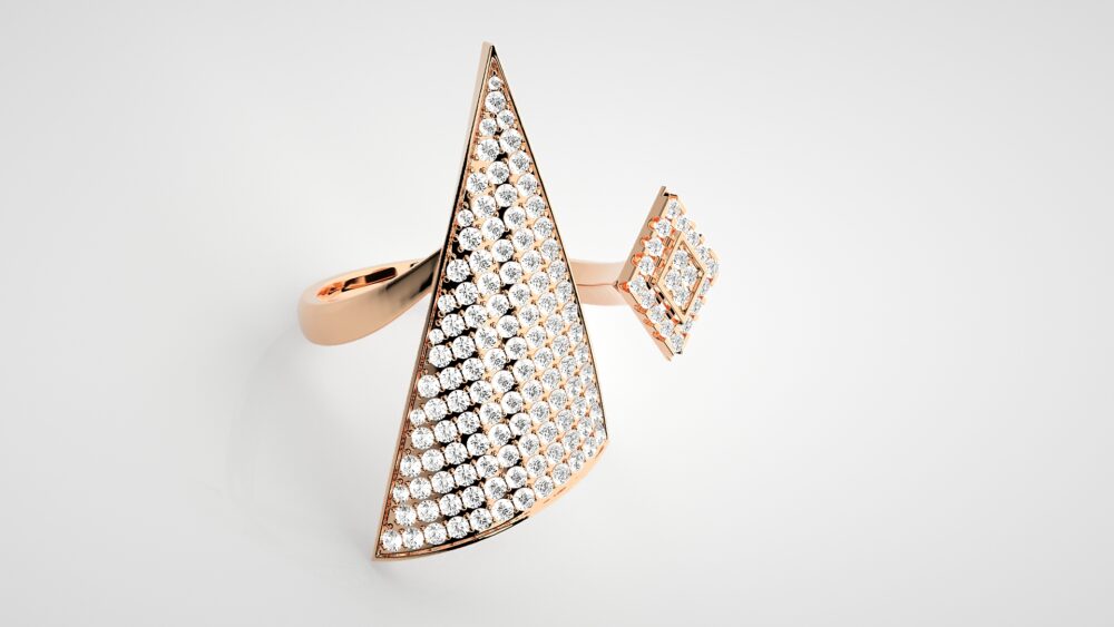 Triangle Round Lab Grown Diamond Ring - Image 6