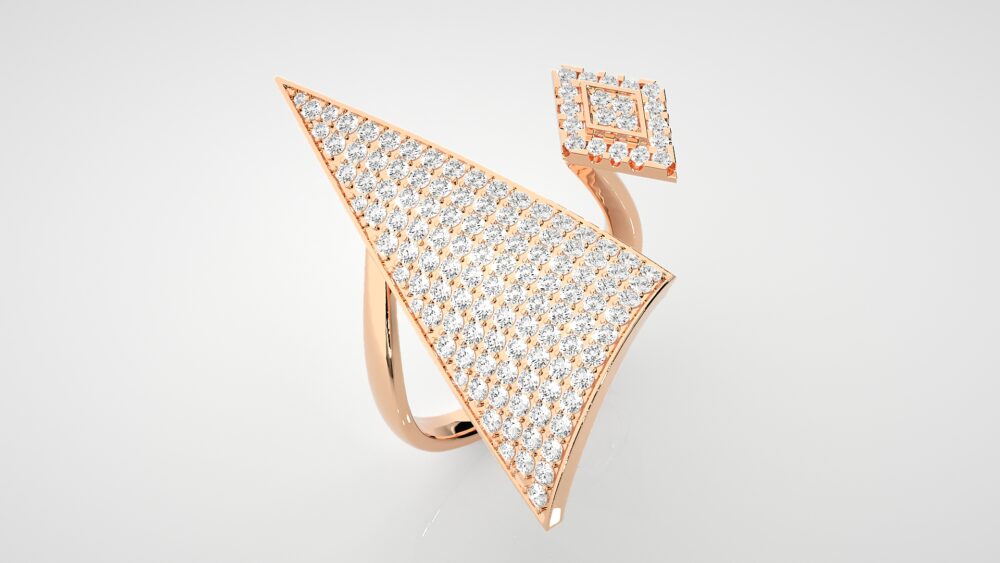 Triangle Round Lab Grown Diamond Ring - Image 5