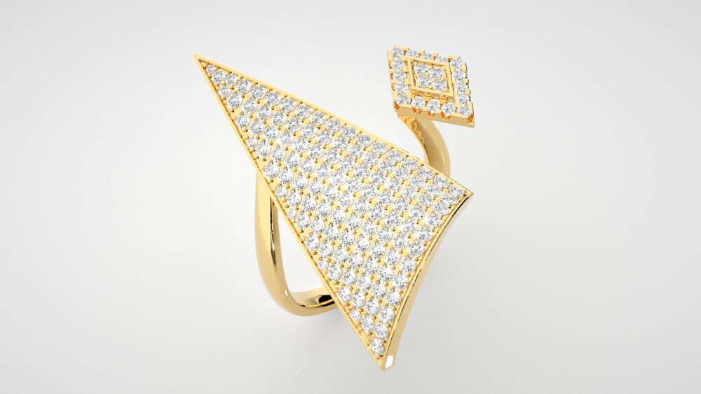 Triangle Round Lab Grown Diamond Ring - Image 8