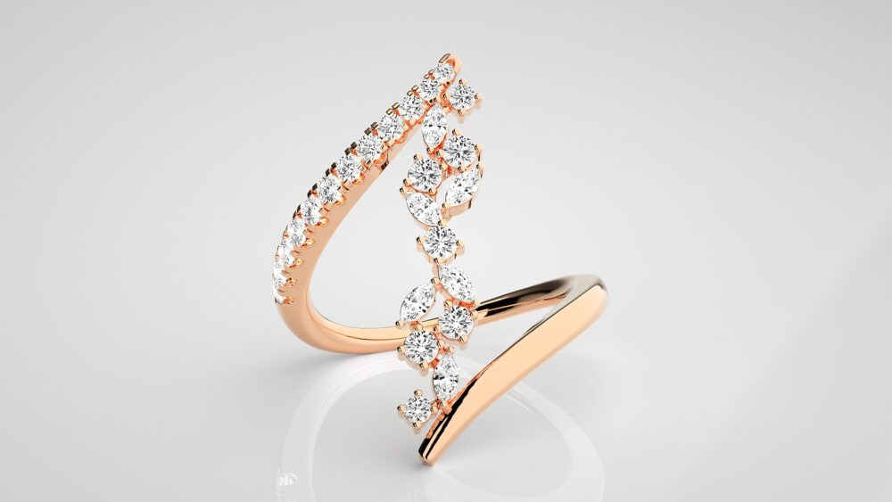 Marquise and Round Lab Grown Diamond Engagement Ring - Image 4