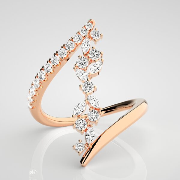 Marquise and Round Lab Grown Diamond Engagement Ring - Image 4