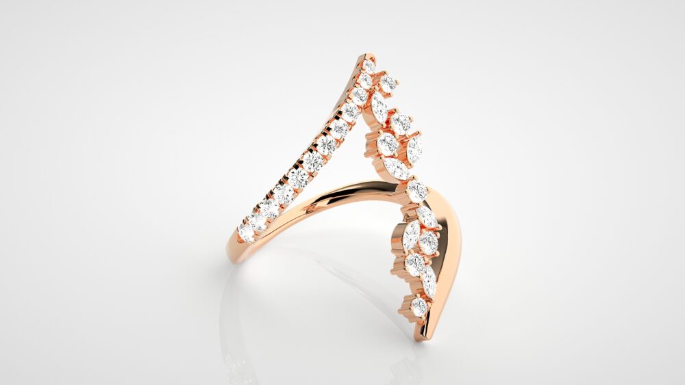 Marquise and Round Lab Grown Diamond Engagement Ring - Image 5