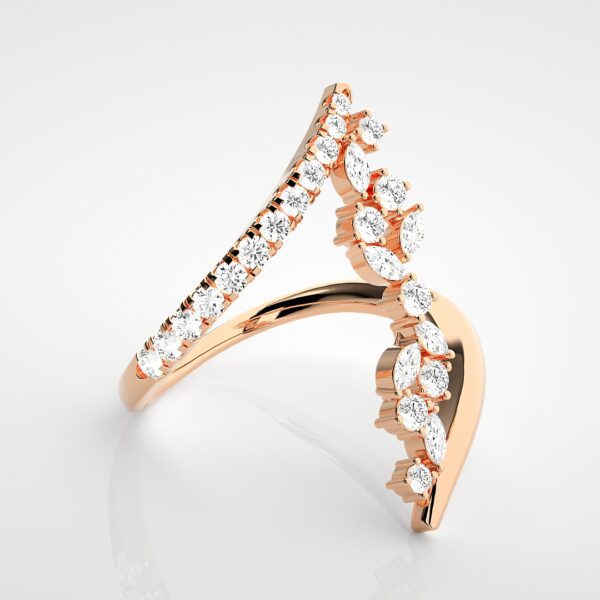 Marquise and Round Lab Grown Diamond Engagement Ring - Image 5