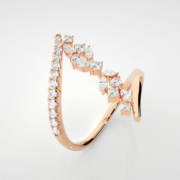 Marquise and Round Lab Grown Diamond Engagement Ring - Image 6