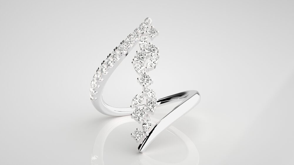 Marquise and Round Lab Grown Diamond Engagement Ring - Image 7