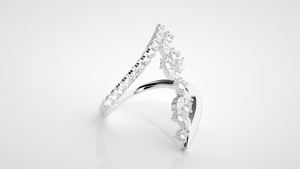 Marquise and Round Lab Grown Diamond Engagement Ring - Image 8