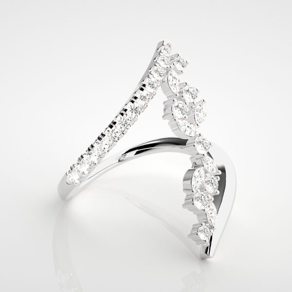Marquise and Round Lab Grown Diamond Engagement Ring - Image 8