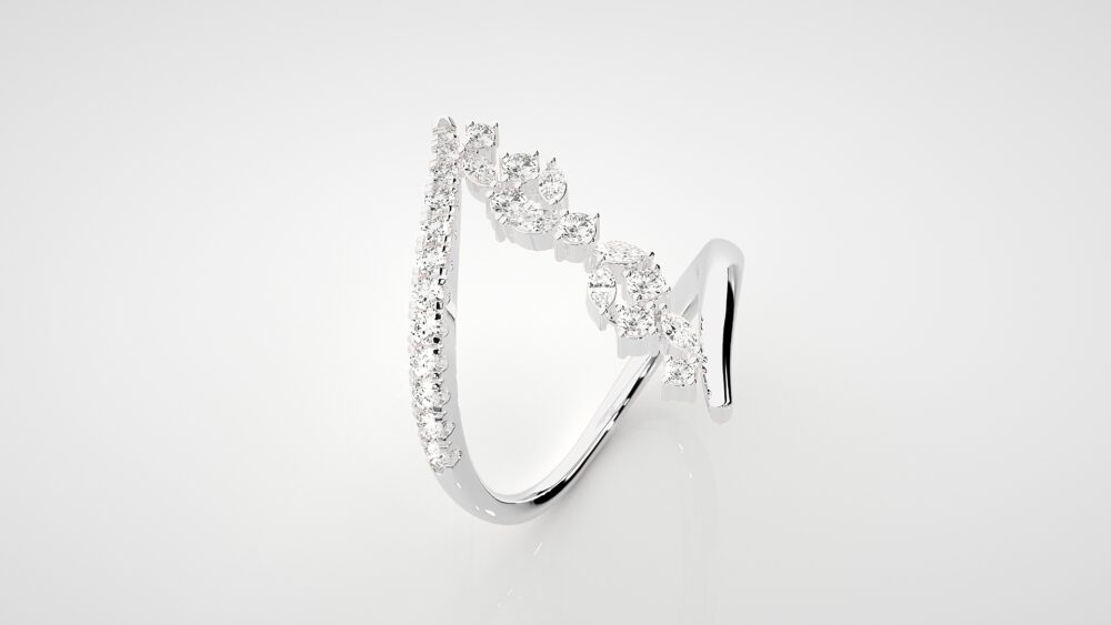 Marquise and Round Lab Grown Diamond Engagement Ring - Image 9