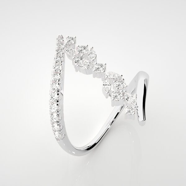 Marquise and Round Lab Grown Diamond Engagement Ring - Image 9