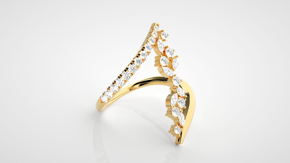 Marquise and Round Lab Grown Diamond Engagement Ring - Image 2