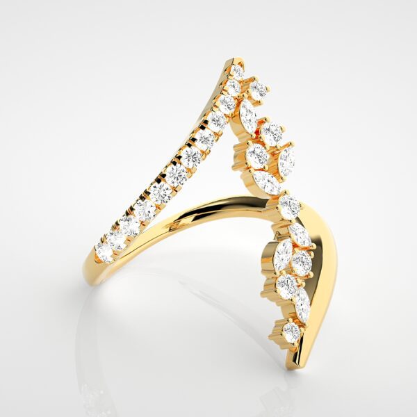 Marquise and Round Lab Grown Diamond Engagement Ring - Image 2