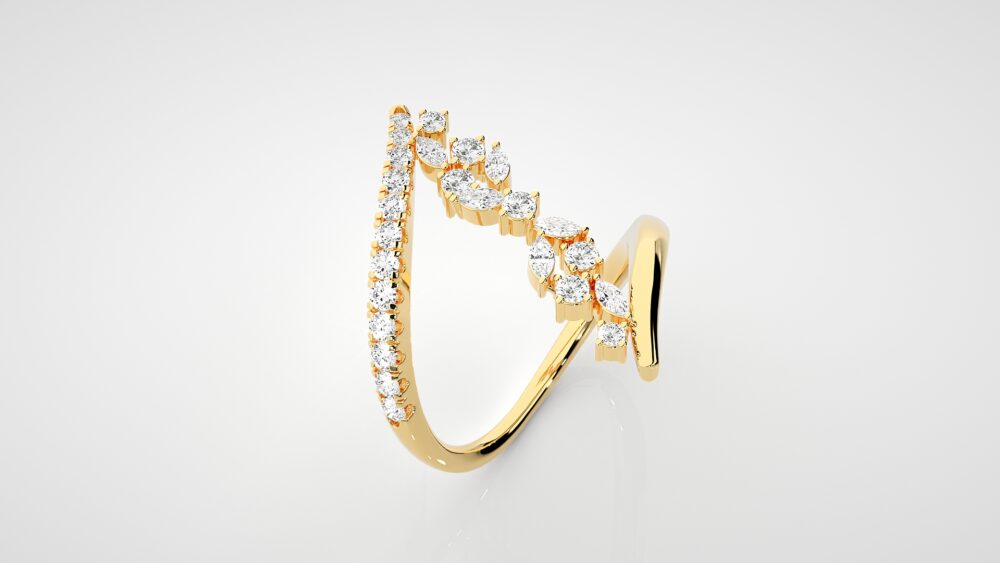 Marquise and Round Lab Grown Diamond Engagement Ring - Image 3
