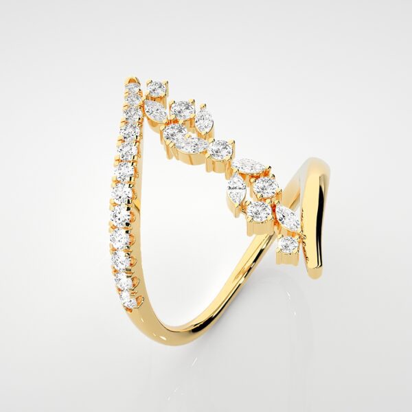 Marquise and Round Lab Grown Diamond Engagement Ring - Image 3