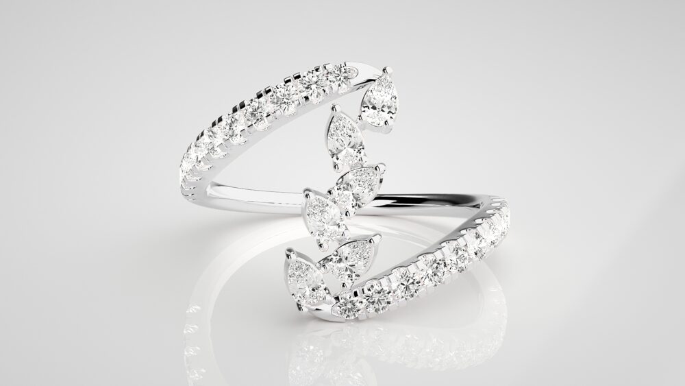 Pear Lab Grown Diamond Promise Ring - Image 6