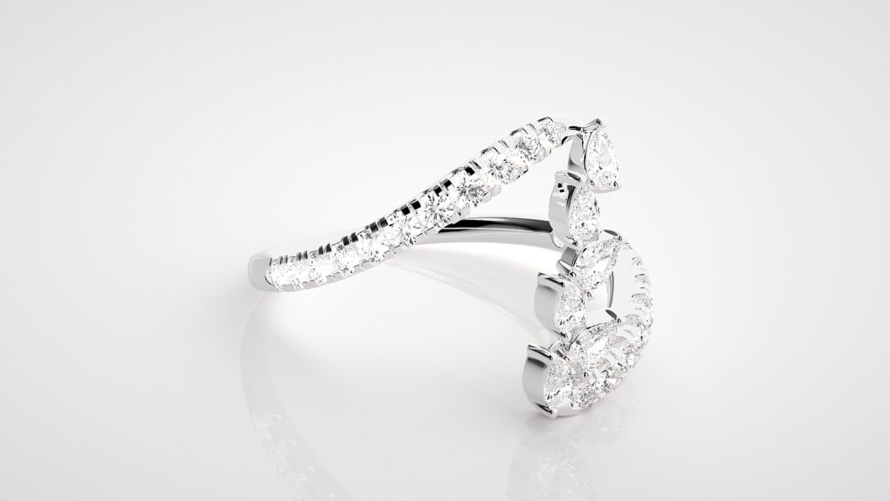 Pear Lab Grown Diamond Promise Ring - Image 5
