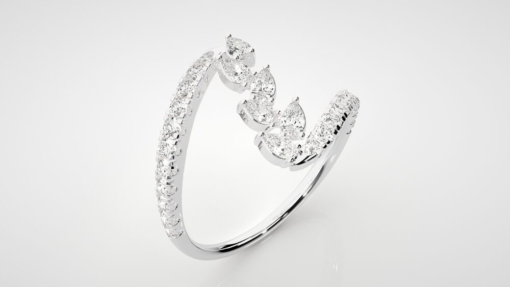 Pear Lab Grown Diamond Promise Ring - Image 4
