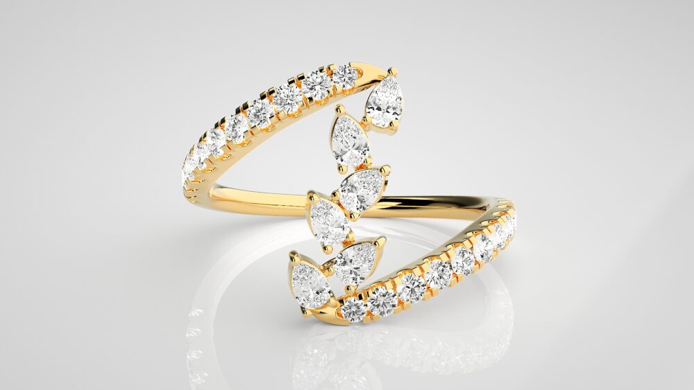 Pear Lab Grown Diamond Promise Ring - Image 9