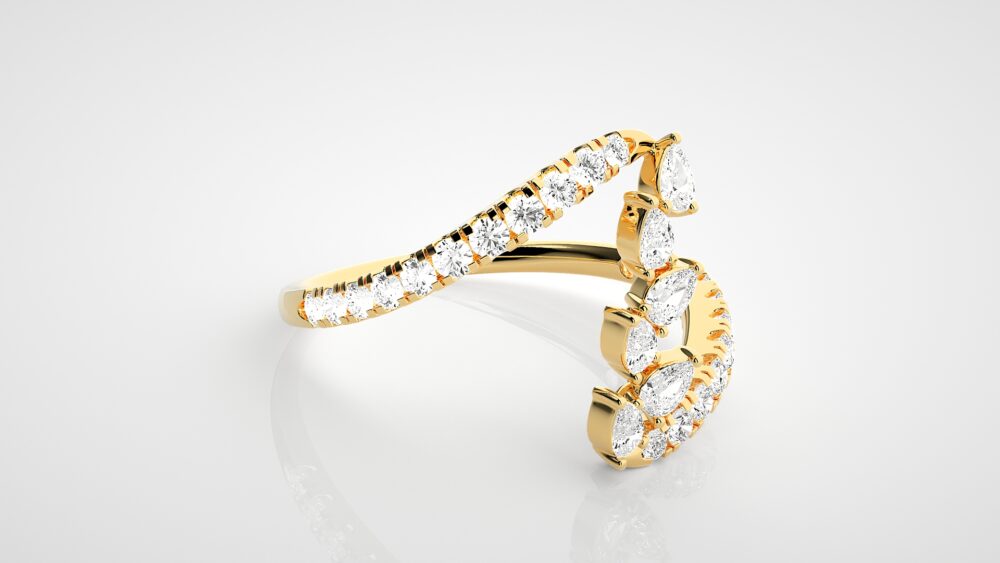 Pear Lab Grown Diamond Promise Ring - Image 8