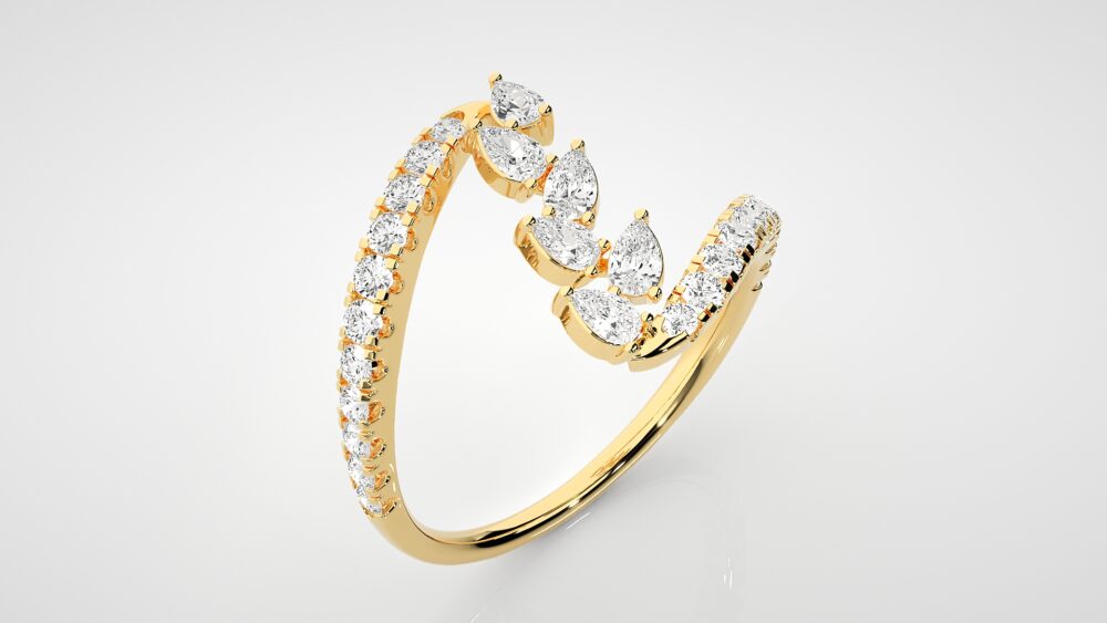 Pear Lab Grown Diamond Promise Ring - Image 7