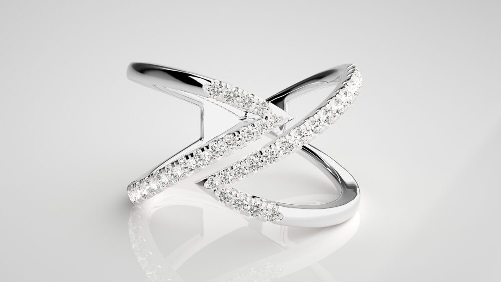 Cross V Lab Grown Diamond Ring - Image 9