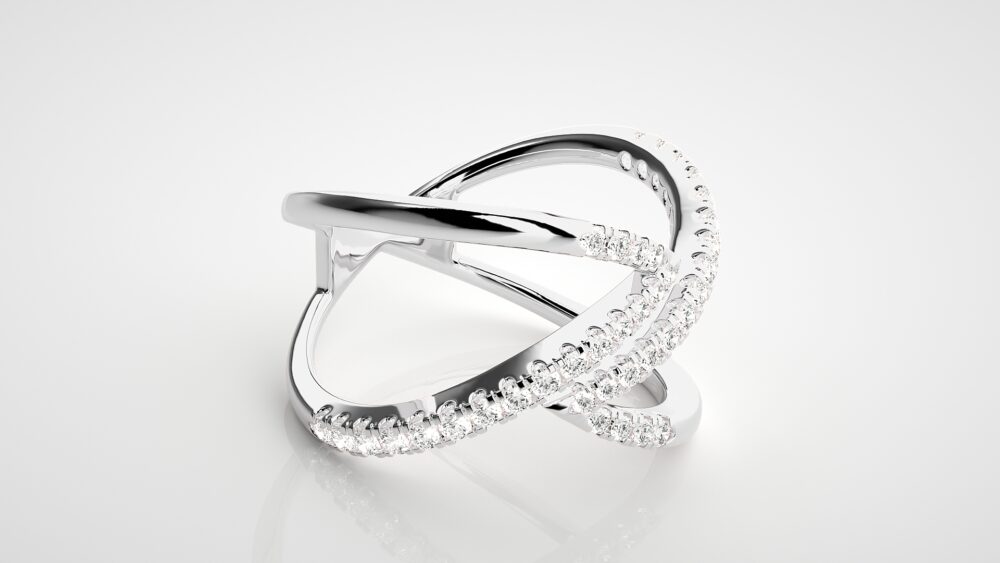 Cross V Lab Grown Diamond Ring - Image 8