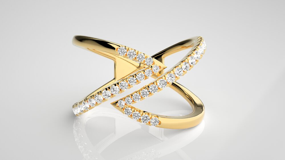 Cross V Lab Grown Diamond Ring - Image 6
