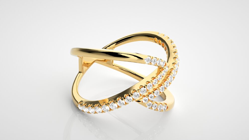 Cross V Lab Grown Diamond Ring - Image 5