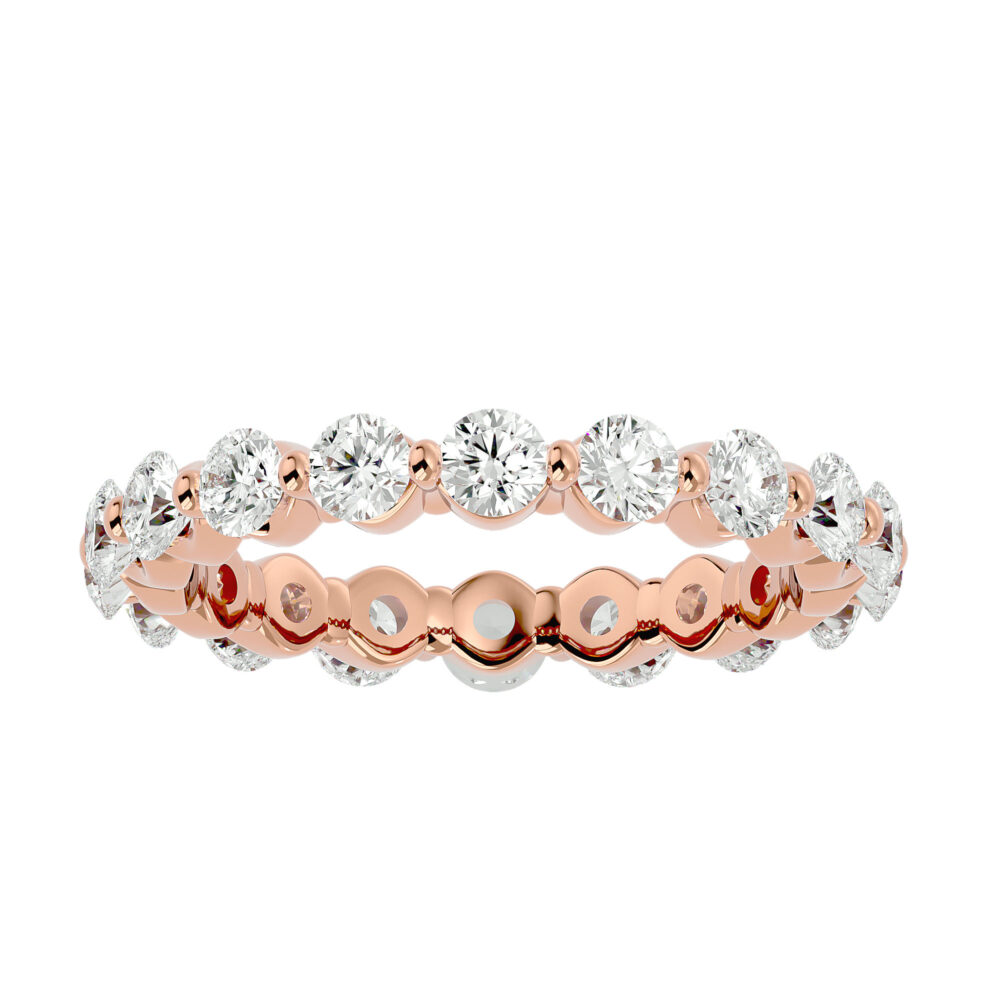 Round Lab Grown Diamond Full Eternity Wedding Band - Image 7