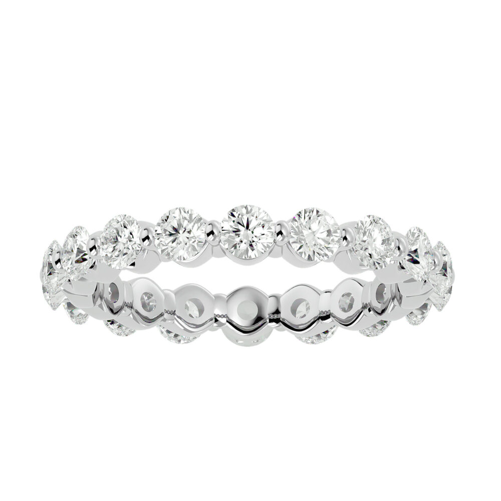 Round Lab Grown Diamond Full Eternity Wedding Band - Image 4