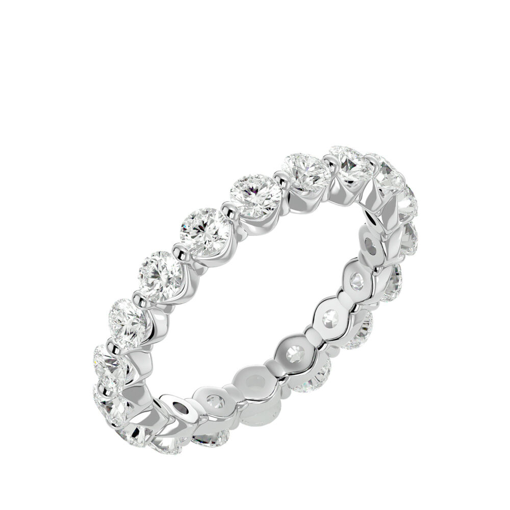Round Lab Grown Diamond Full Eternity Wedding Band - Image 6