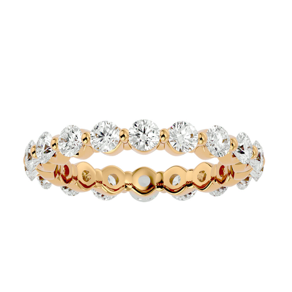 Round Lab Grown Diamond Full Eternity Wedding Band
