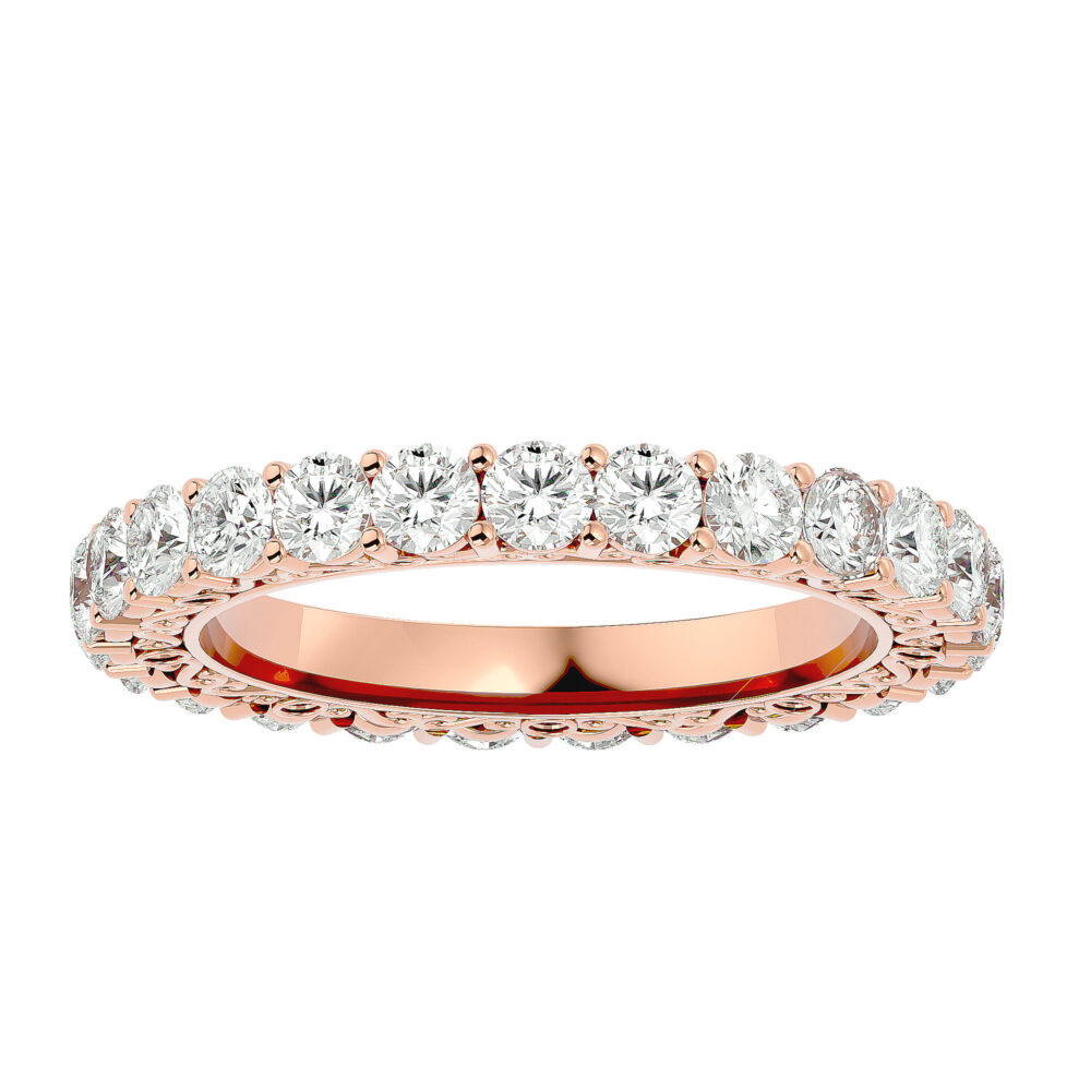 Round Lab Grown Diamond Full Eternity Wedding Band