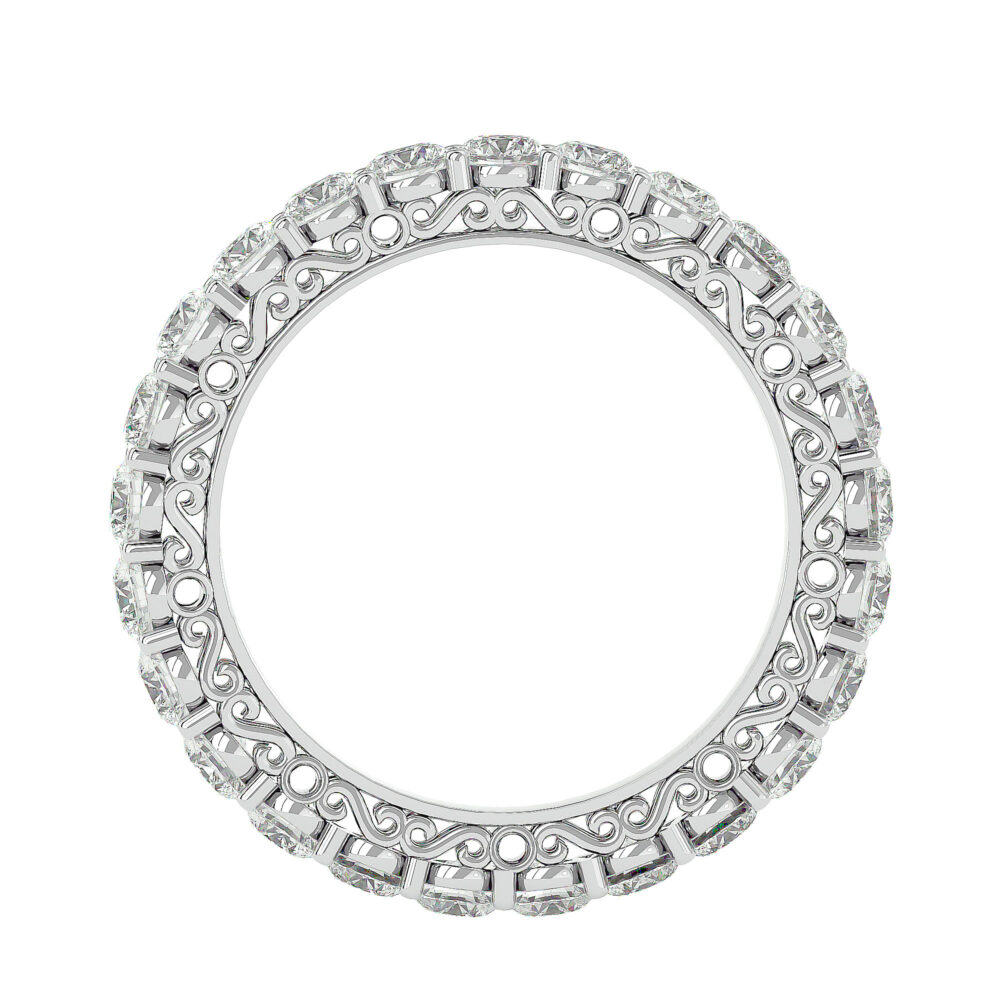 Round Lab Grown Diamond Full Eternity Wedding Band - Image 6