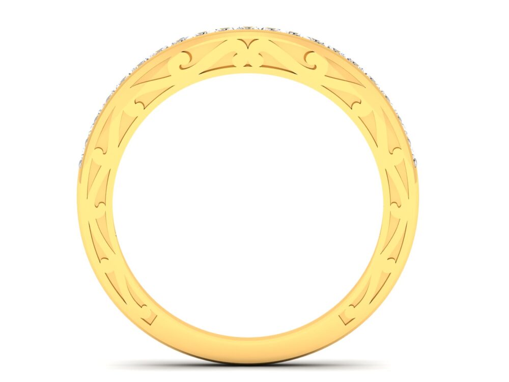 Round Lab Grown Diamond Curved Wedding Band - Image 6
