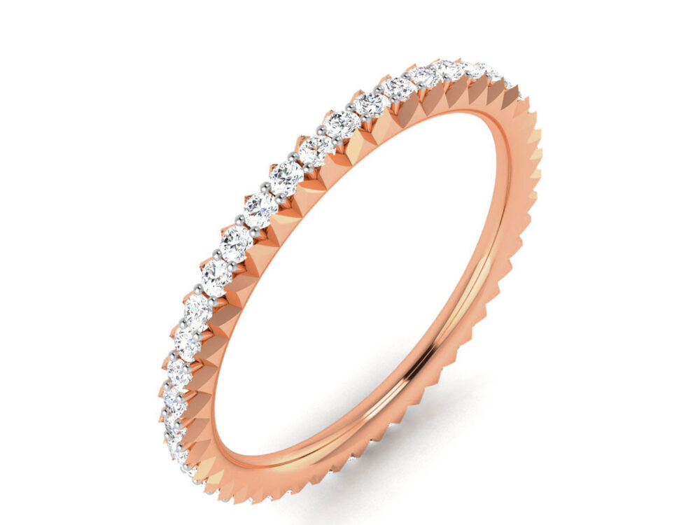 Round Lab Grown Diamond Promise Wedding Band