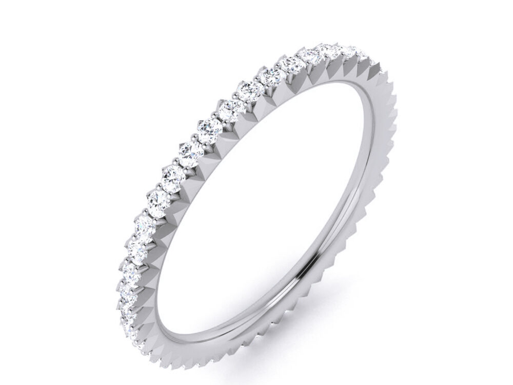Round Lab Grown Diamond Promise Wedding Band - Image 4