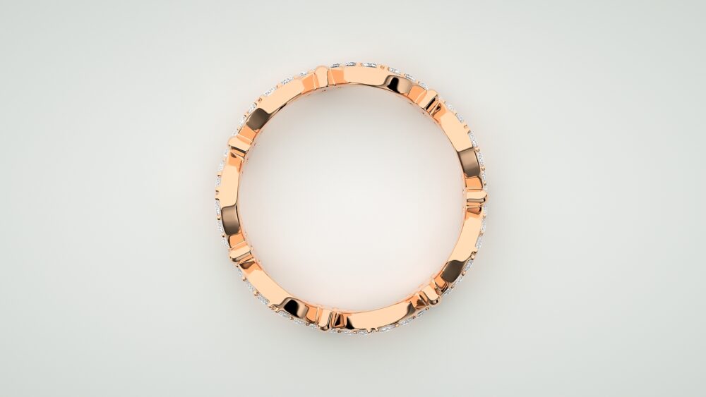 Curved Lab Grown Diamond Wedding Band - Image 3