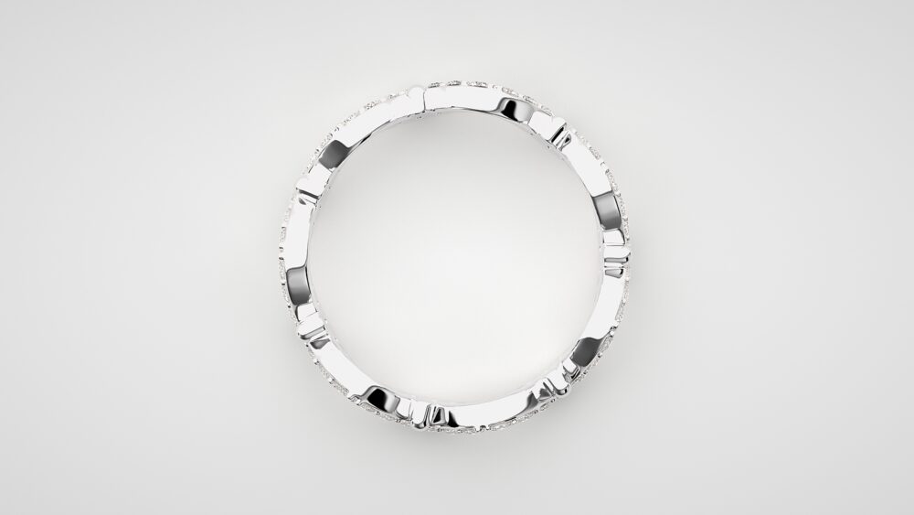 Curved Lab Grown Diamond Wedding Band - Image 6