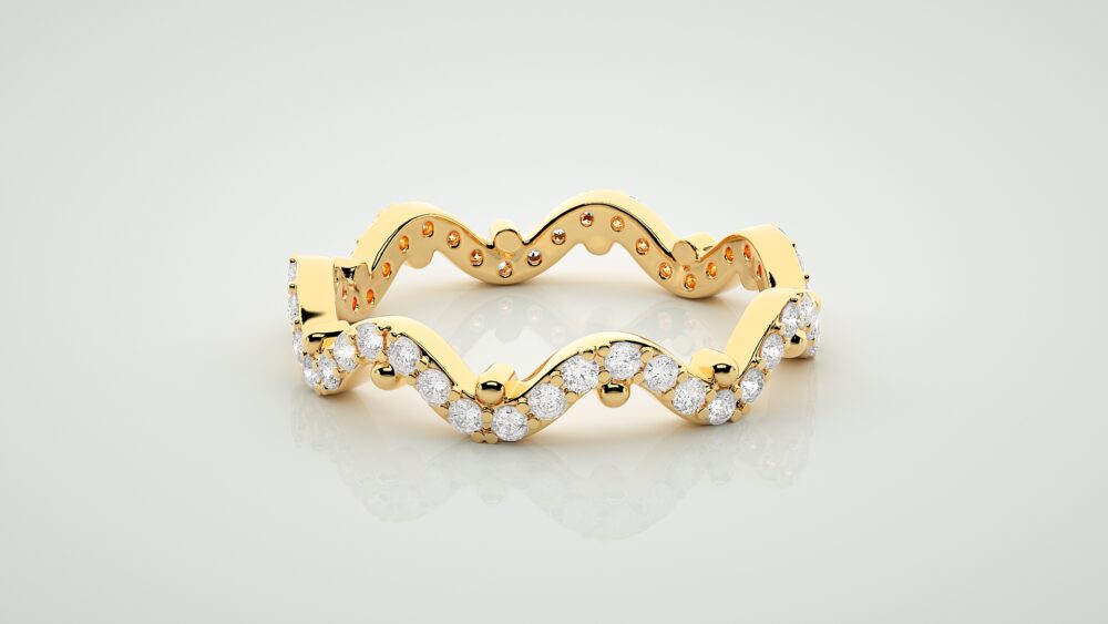 Curved Lab Grown Diamond Wedding Band - Image 7