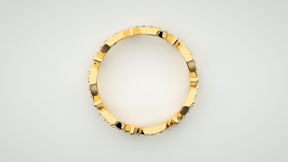 Curved Lab Grown Diamond Wedding Band - Image 9
