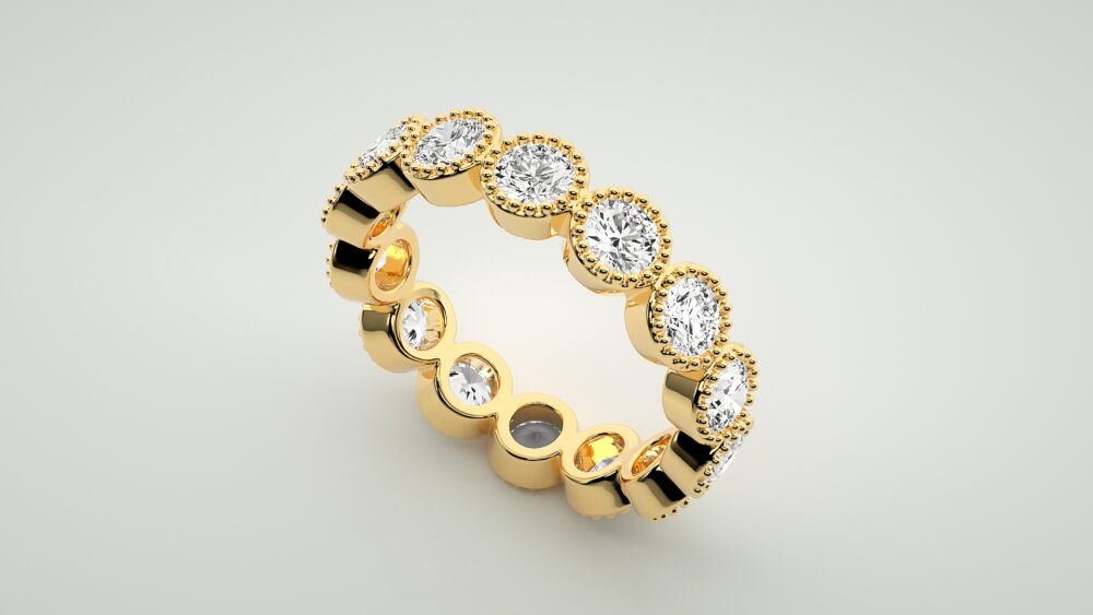 Round Lab Grown Diamond Full Eternity Wedding Band - Image 7