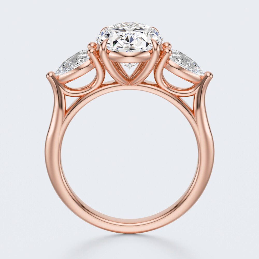 Vintage 3 CT Oval  and Pear cut Lab Grown Diamond Engagement Ring for Women - Image 6