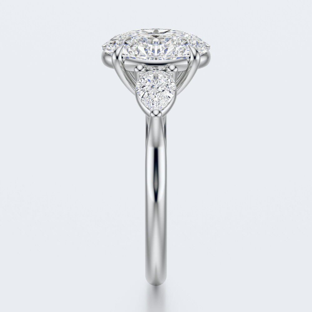 Vintage 3 CT Oval  and Pear cut Lab Grown Diamond Engagement Ring for Women - Image 10