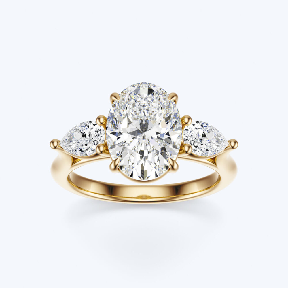 Vintage 3 CT Oval  and Pear cut Lab Grown Diamond Engagement Ring for Women - Image 13