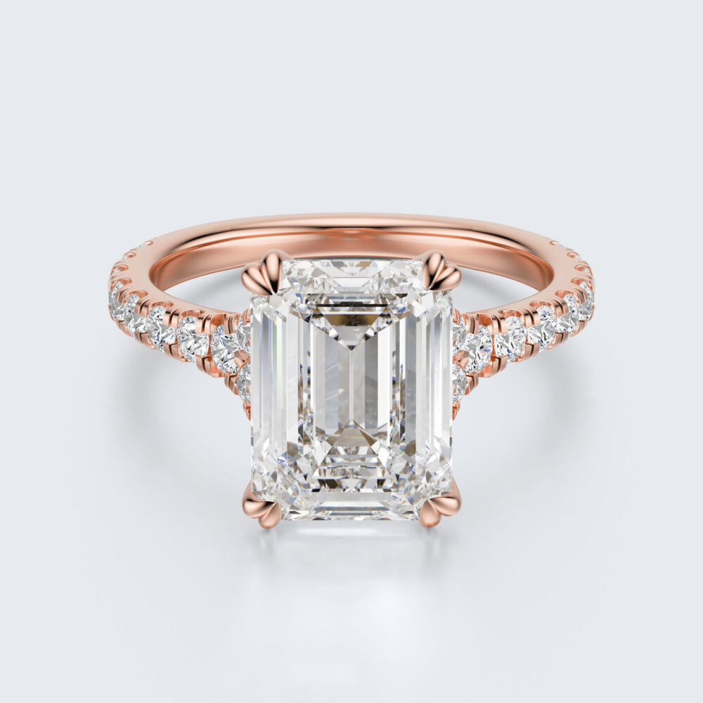 4 CT Emerald Heart shape brilliant prongs Lab Grown Diamond Engagement Ring for Women - Image 3