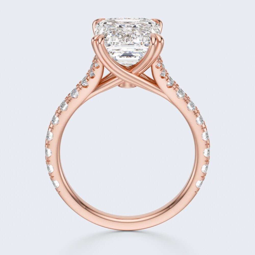 4 CT Emerald Heart shape brilliant prongs Lab Grown Diamond Engagement Ring for Women - Image 5
