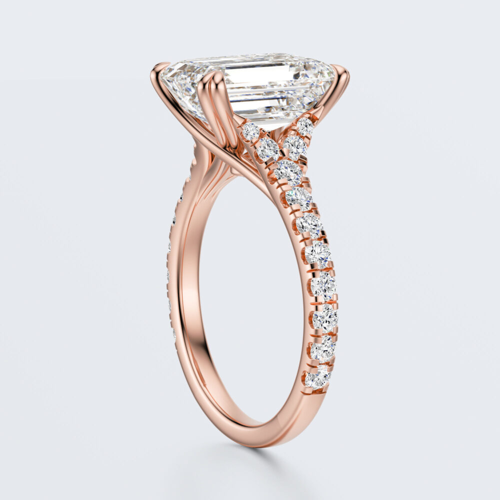 4 CT Emerald Heart shape brilliant prongs Lab Grown Diamond Engagement Ring for Women - Image 6