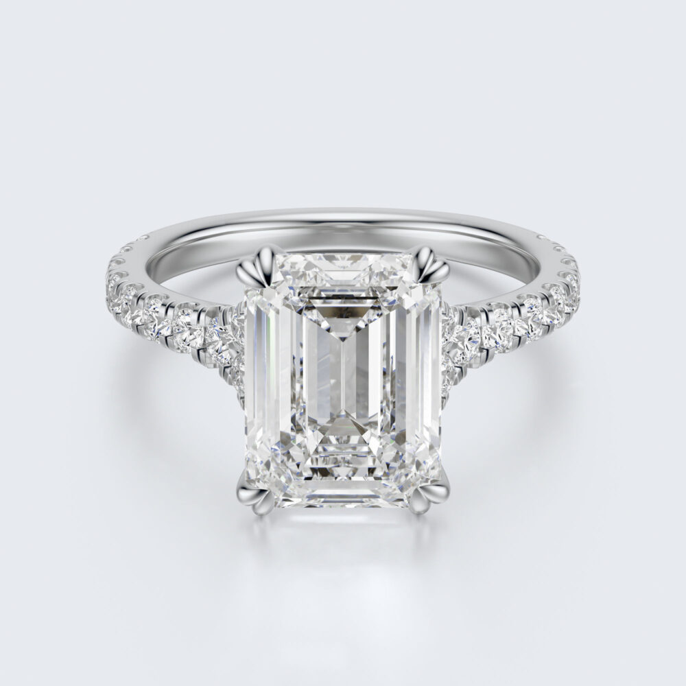 4 CT Emerald Heart shape brilliant prongs Lab Grown Diamond Engagement Ring for Women - Image 12